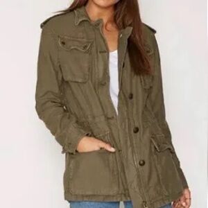 Free People Not Your Brother's Surplus Utility Jacket in olive green size large